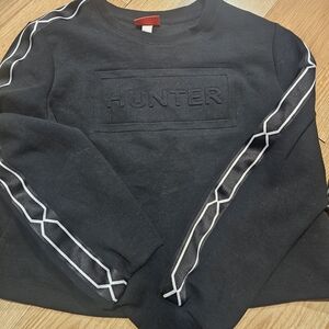Hunter Black Sweatshirt with White Accents